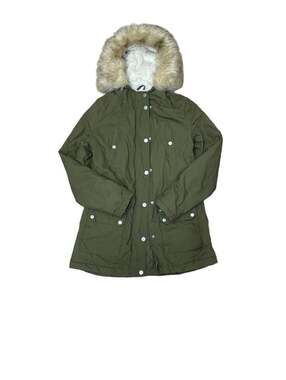 YMI Olive Green Faux Fur Hooded Winter Parka Jacket